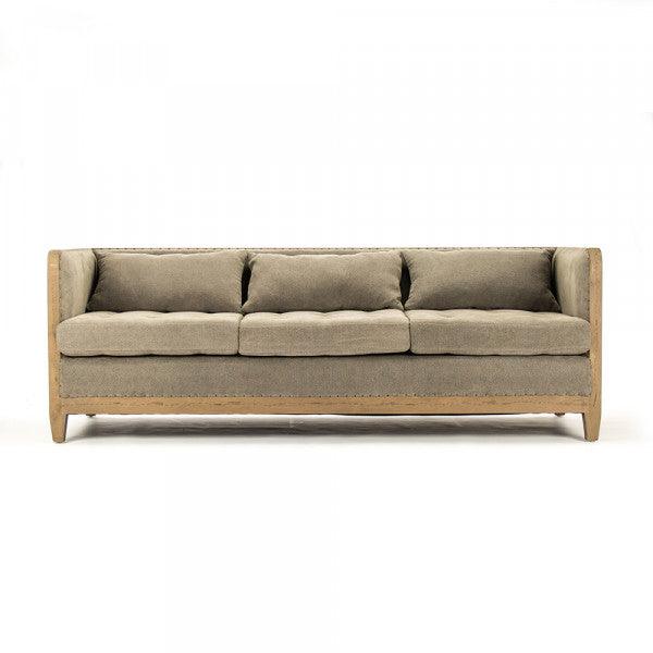 Jute French Country Deconstructed Sofa - Belle Escape