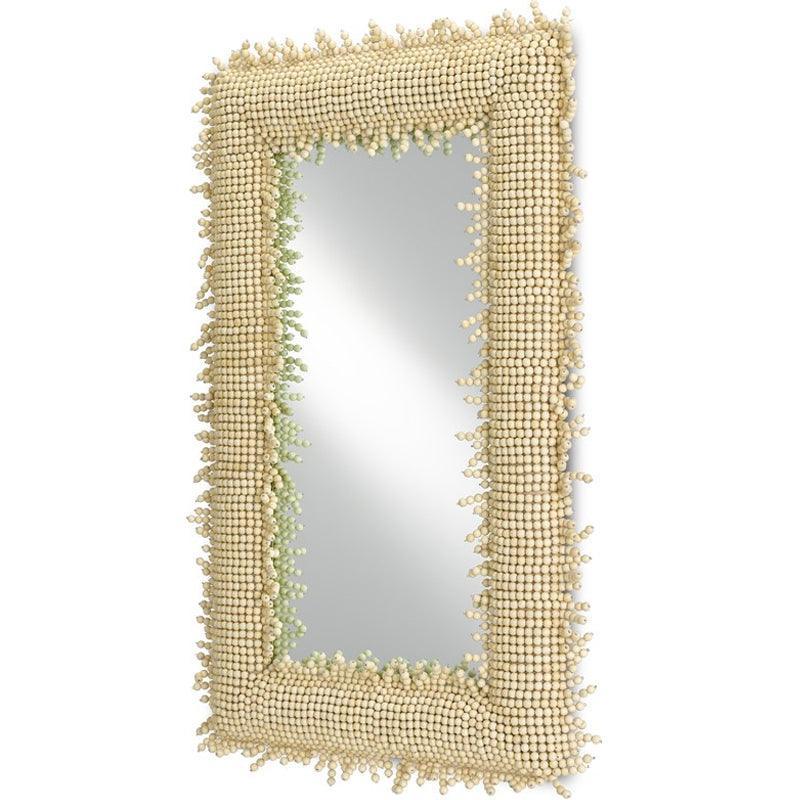 Large Beaded Boho Wood Mirror - Belle Escape