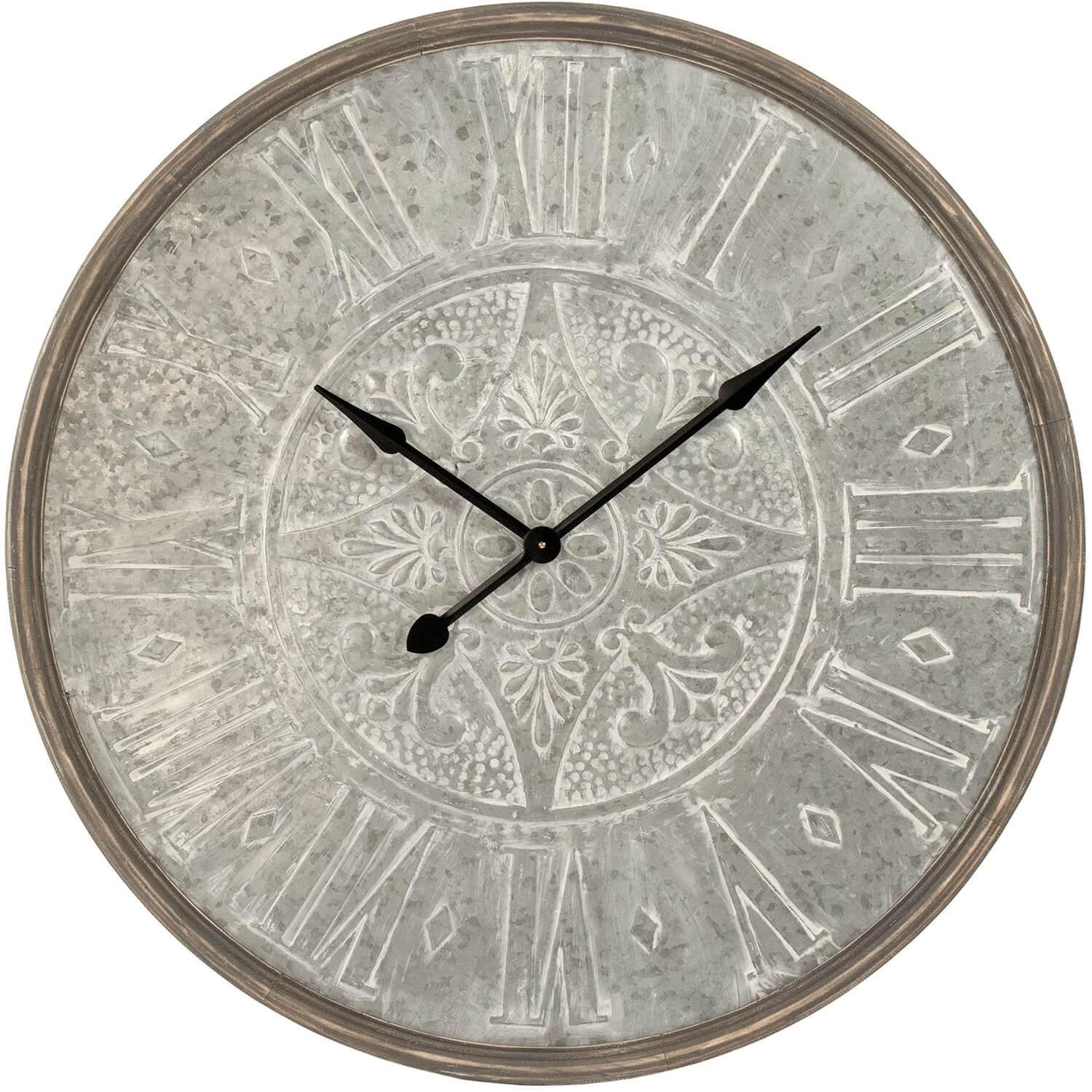 Large Boho Gray Iron Wall Clock - Belle Escape