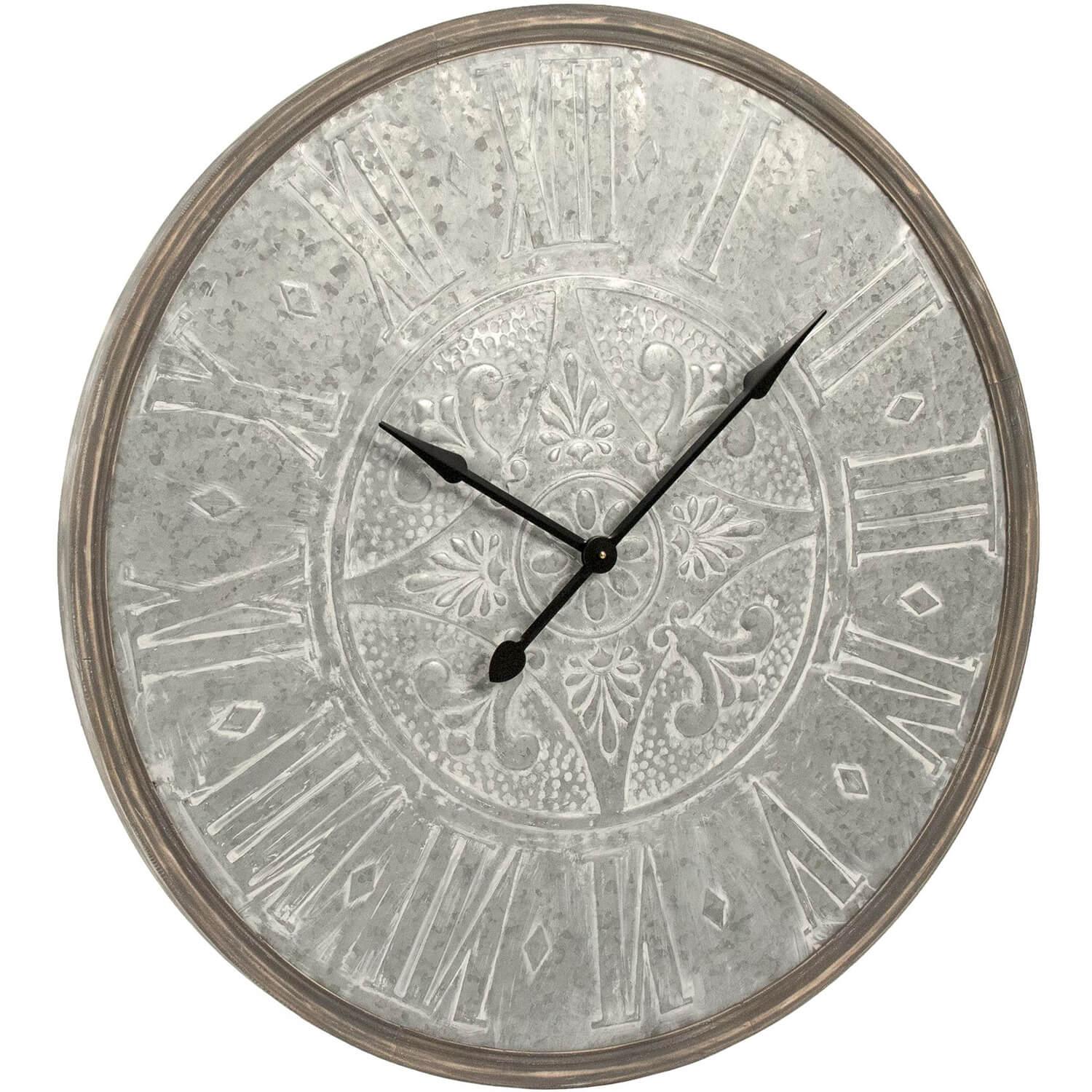 Large Boho Gray Iron Wall Clock - Belle Escape