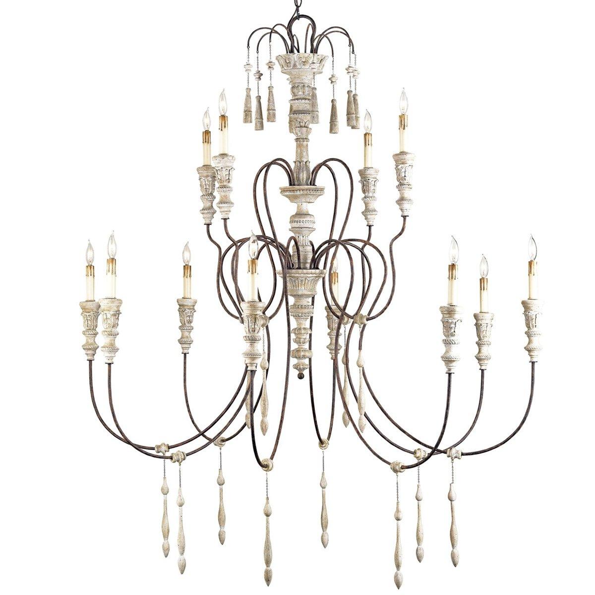 Large French Shabby Chic Chandelier - Belle Escape