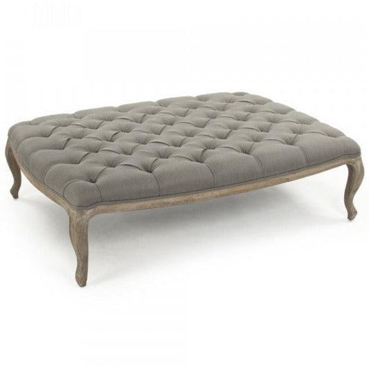 Large Gray Maison Tufted Ottoman - Belle Escape