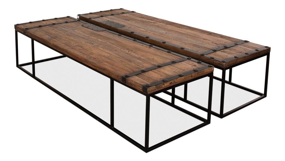 Large Wooden Chateau Doors Coffee Table - Belle Escape