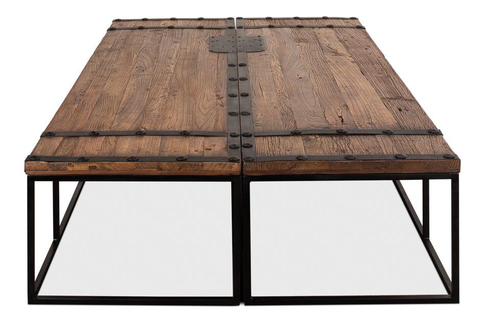 Large Wooden Chateau Doors Coffee Table - Belle Escape