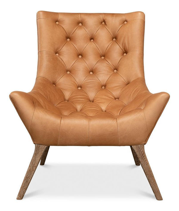 Slouch Chair Code Light Brown Quilted Leather Slouch Chair