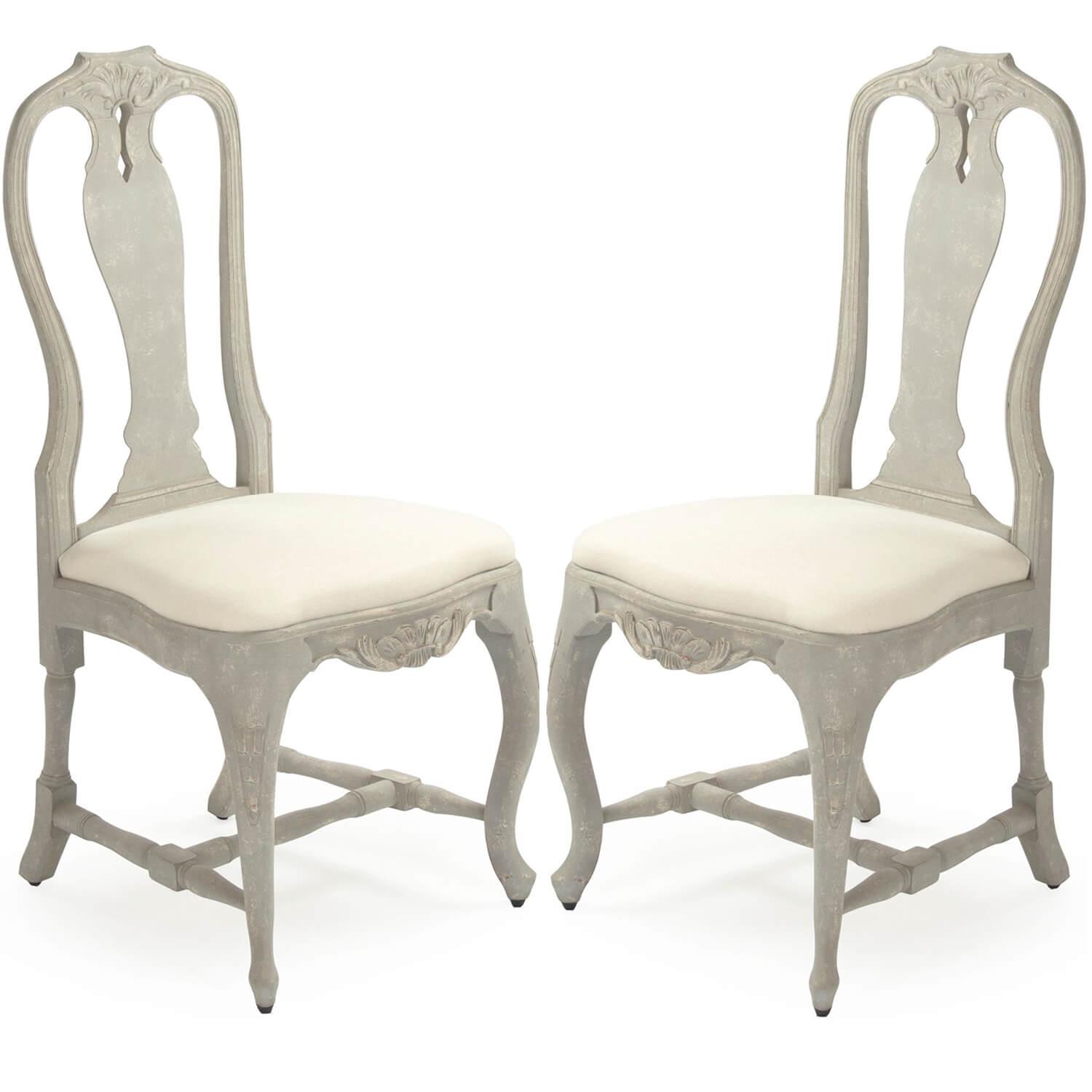 Light French Blue Gray Dining Chairs - Belle Escape
