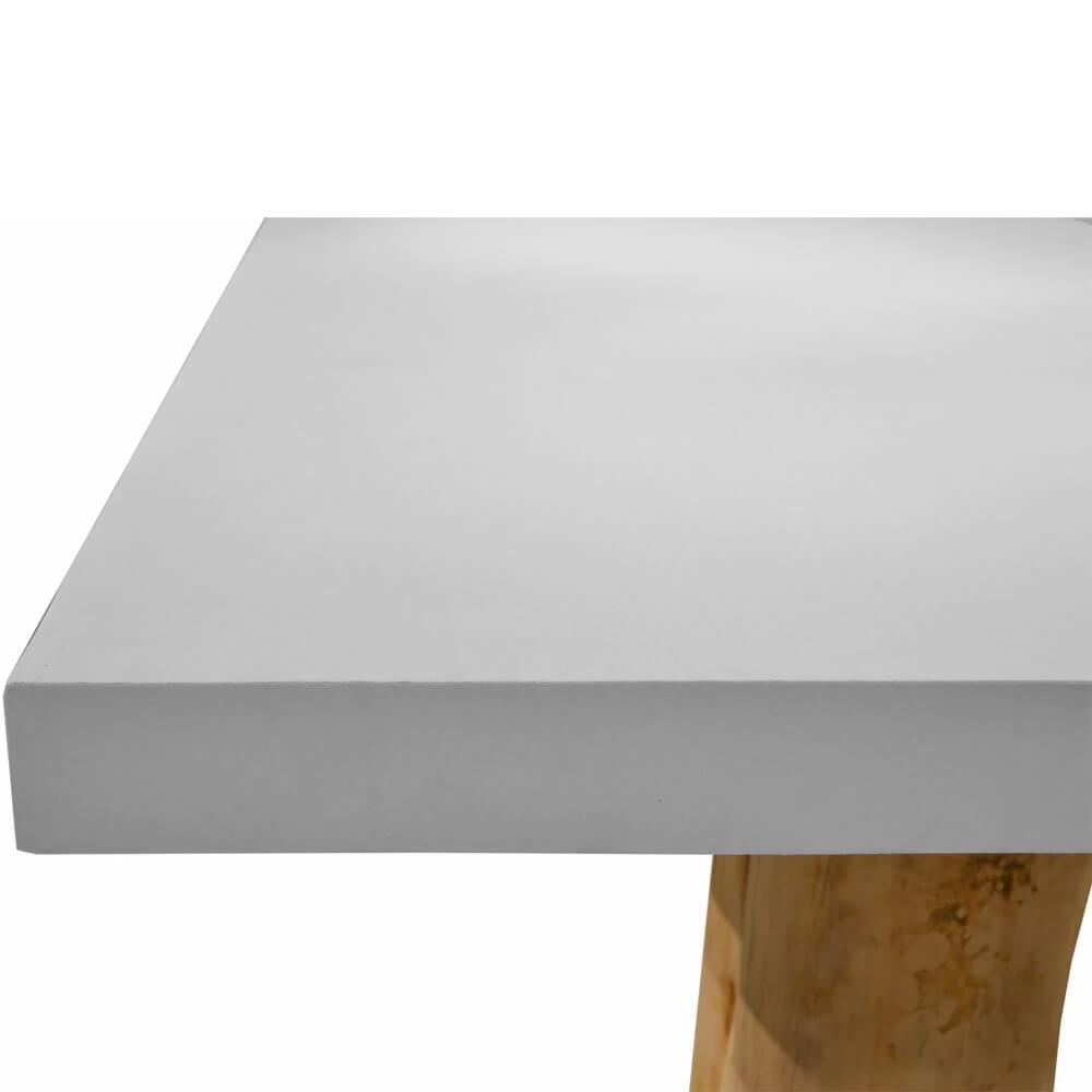 Log & Cement Outdoor Dining Table - Belle Escape