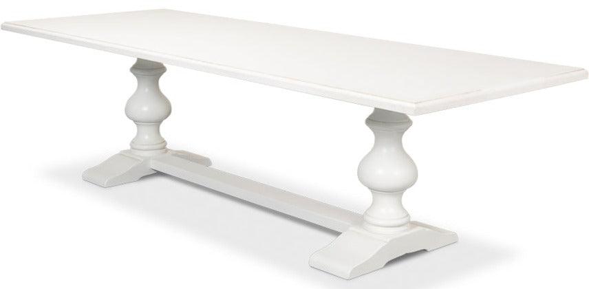 Long White French Country Dining Table - Belle Escape