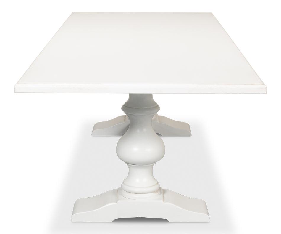 Long White French Country Dining Table - Belle Escape