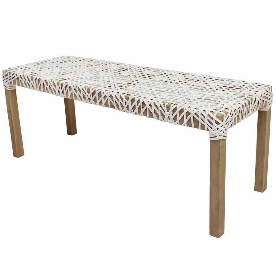 Lulu White Boho Bench - Belle Escape