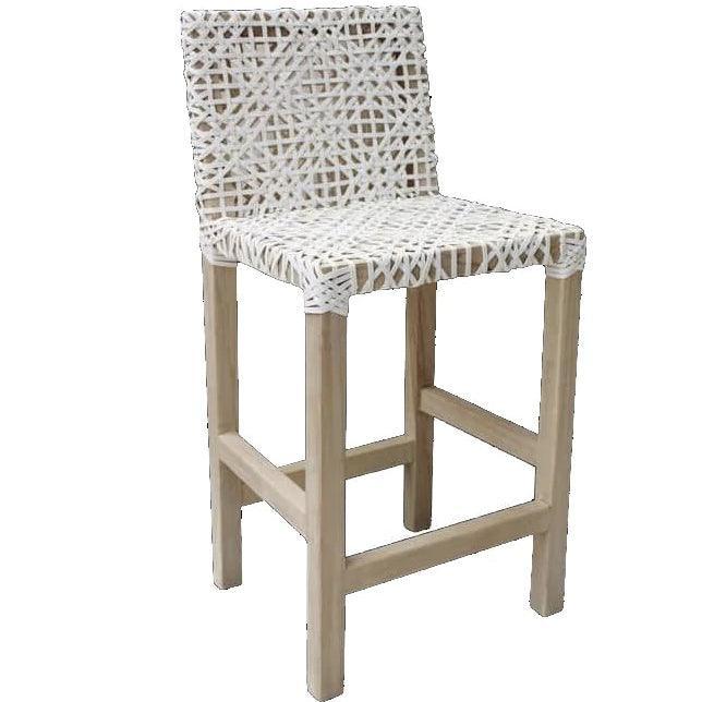 Lulu White Boho Counter Stool - Belle Escape