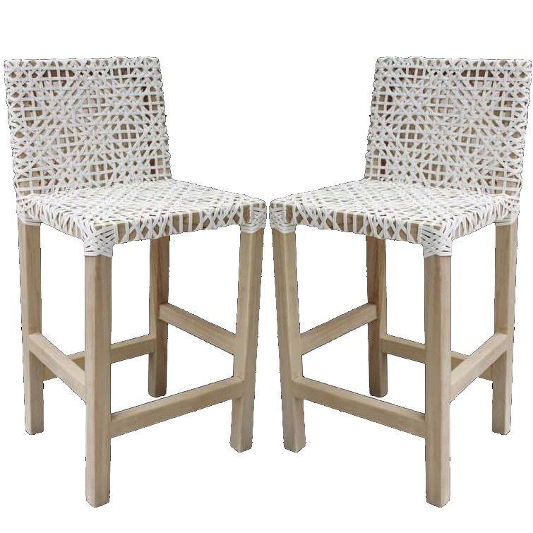 Lulu White Boho Counter Stool - Belle Escape