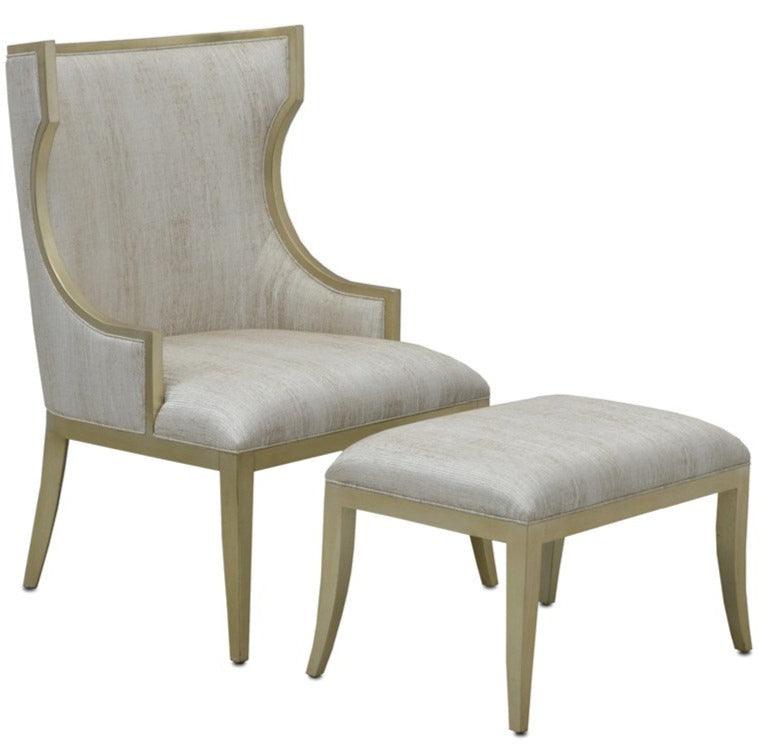 Luminous Silvery Gold wing Chair - Belle Escape