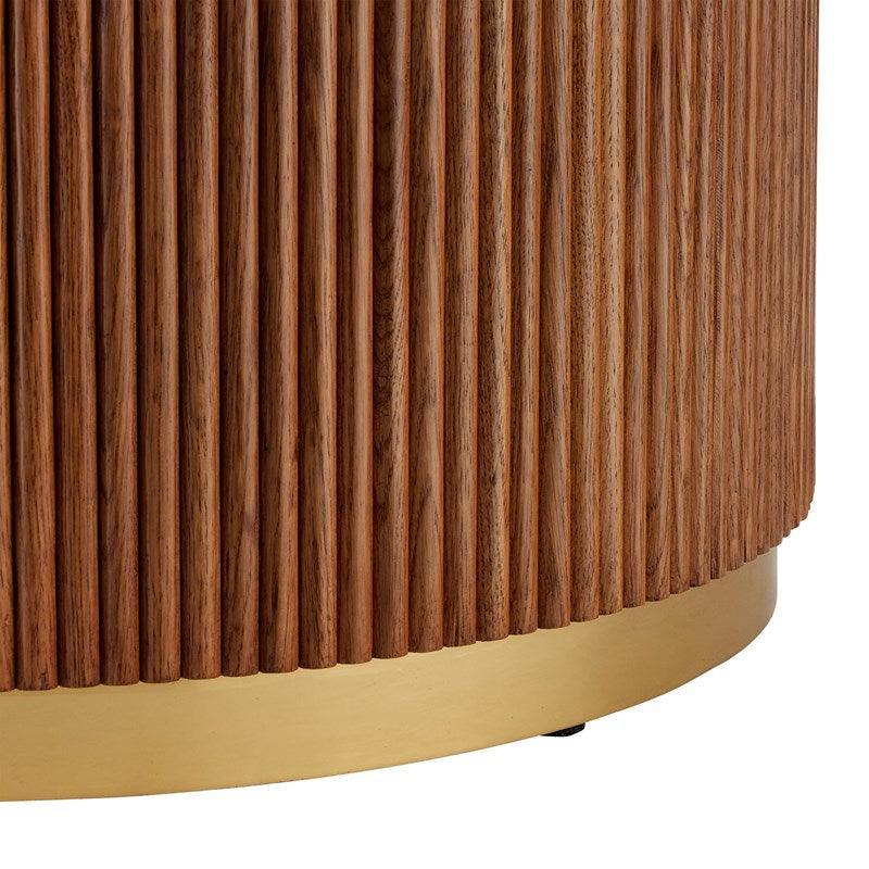 Marble and Wood Brass Base Coffee Table - Belle Escape