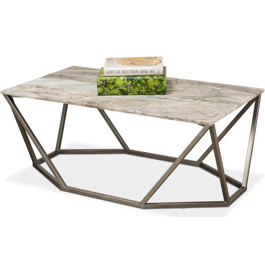Marble Geo Trapezoid Coffee Table - Belle Escape