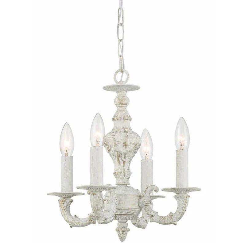 Mini White Shabby Chic Chandelier - Belle Escape