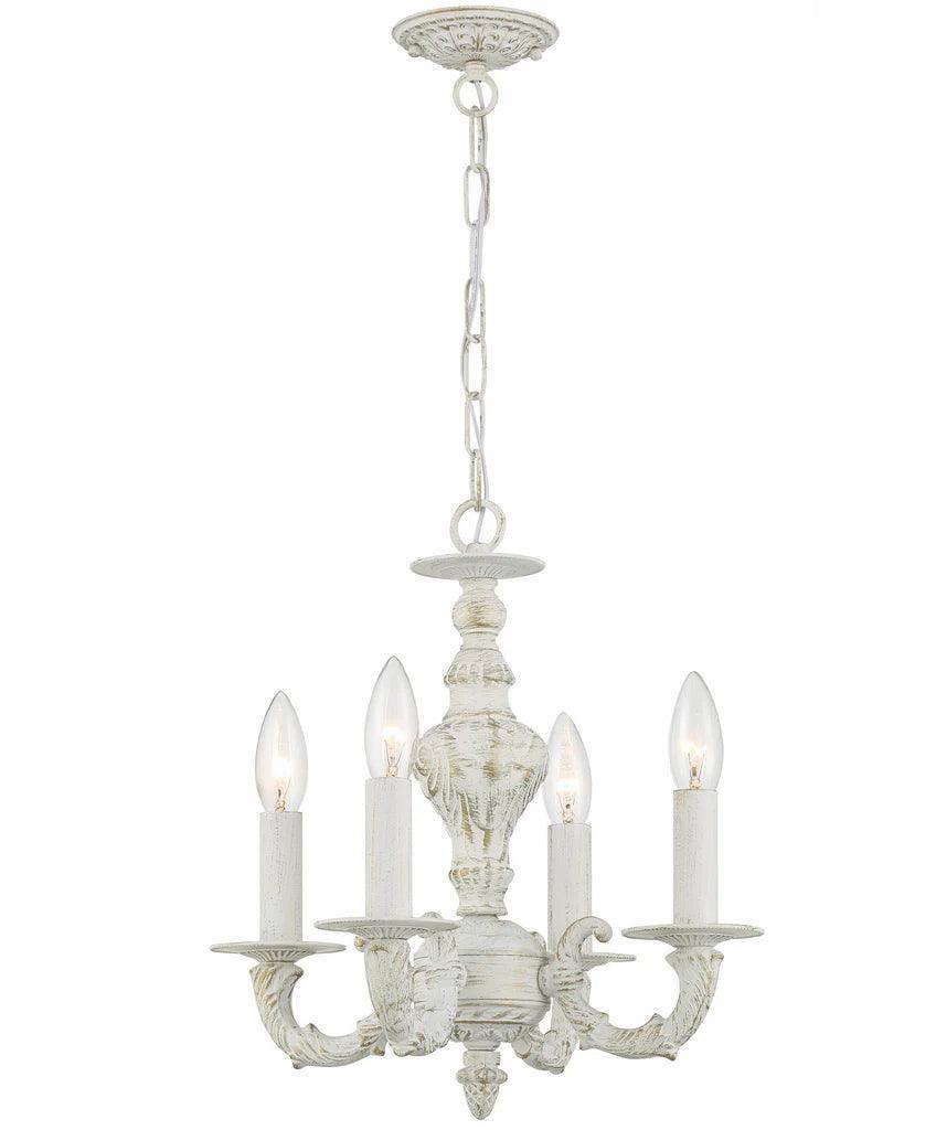 Mini White Shabby Chic Chandelier - Belle Escape