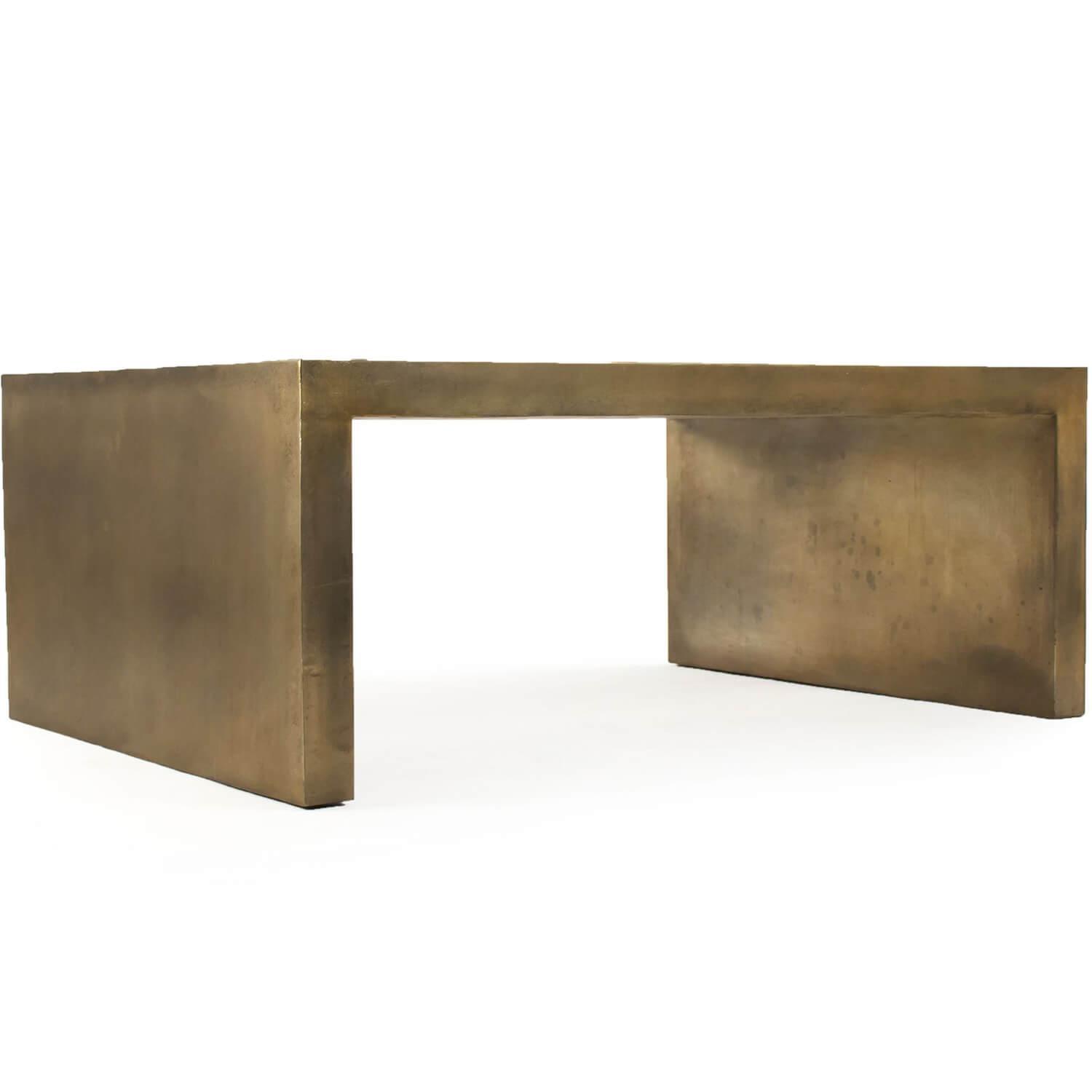 Modern Aged Bronze Coffee Table - Belle Escape