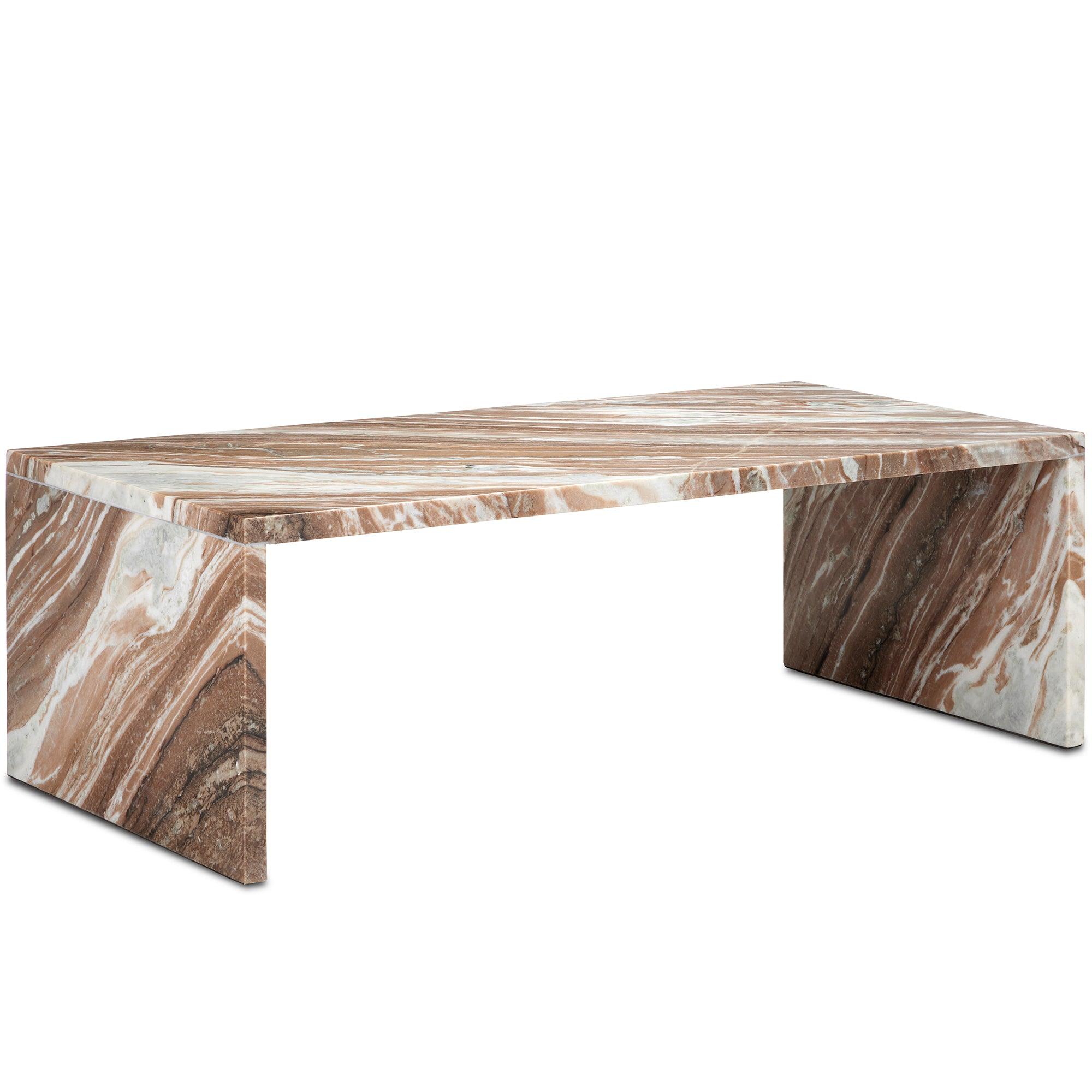 Modern Brown Marble Coffee Table - Belle Escape