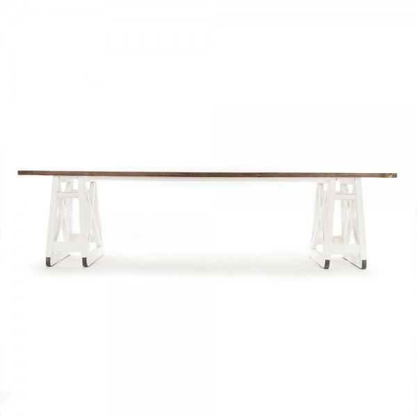 Modern Farmhouse Crisscross Trestle Dining Table - Belle Escape