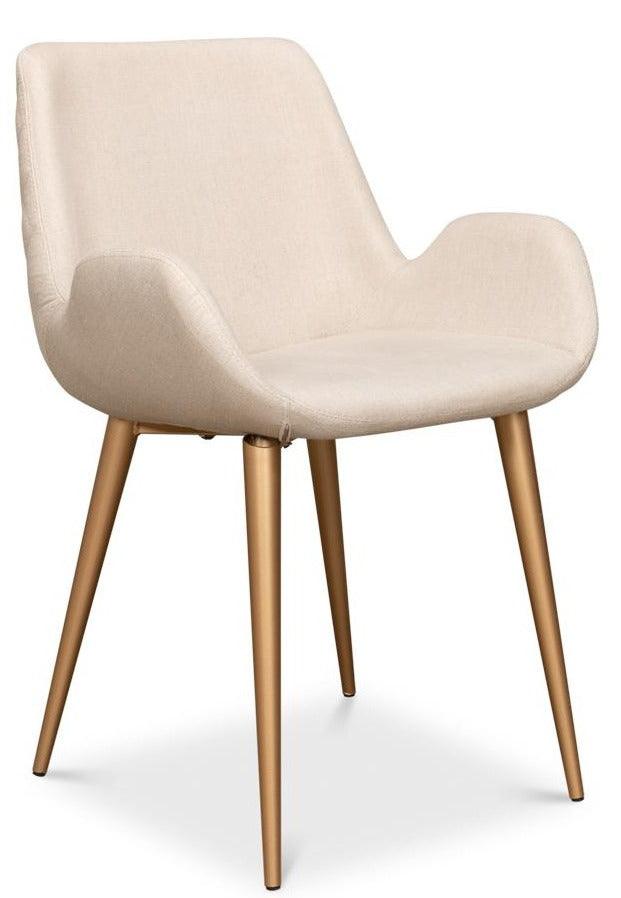Modern Gold & Linen Chairs - Belle Escape