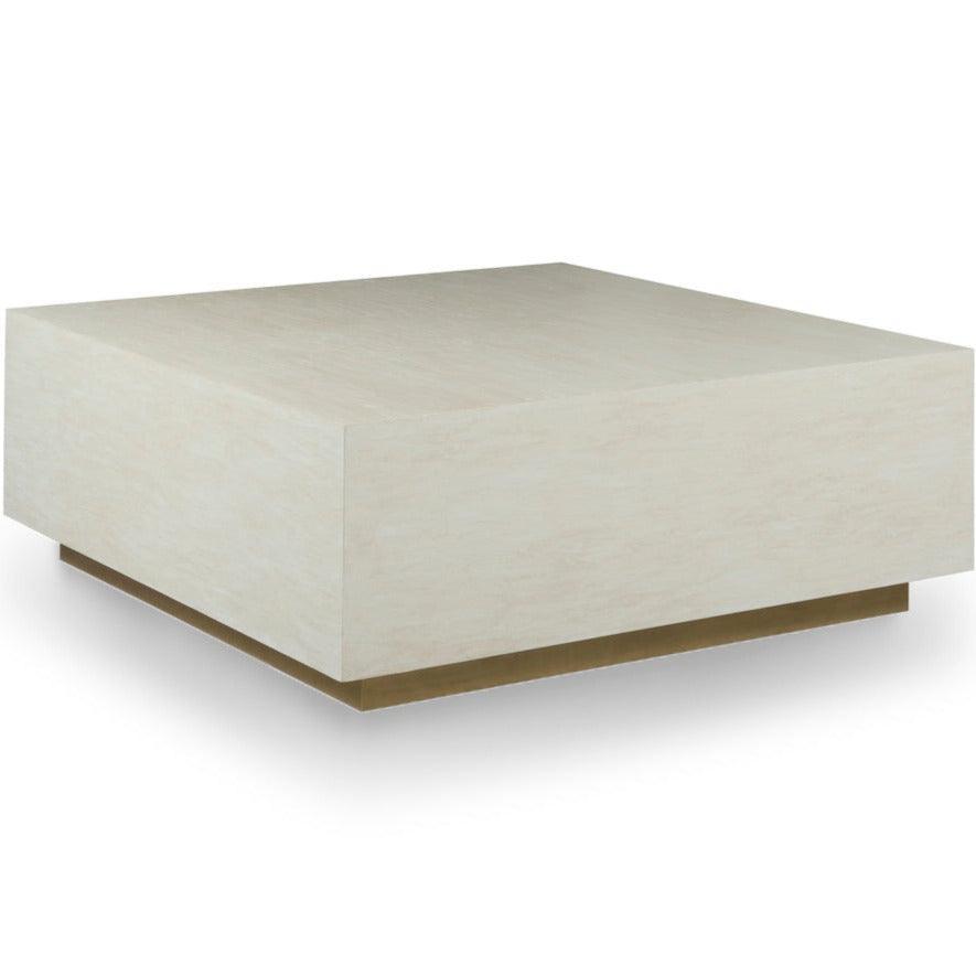 Modern Gold Base Slab Coffee Table - Belle Escape