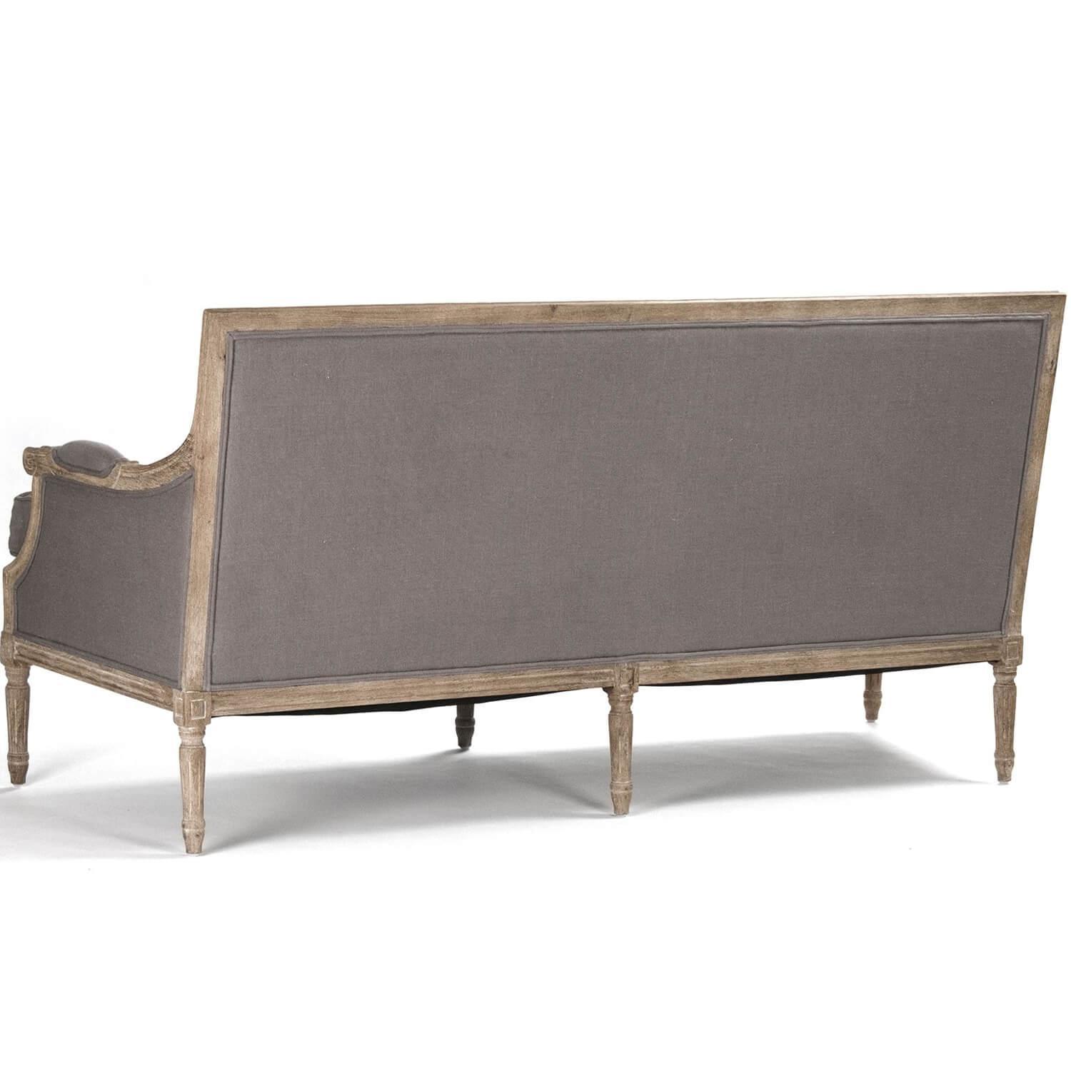 Modern Gray French Louis Sofa - Belle Escape
