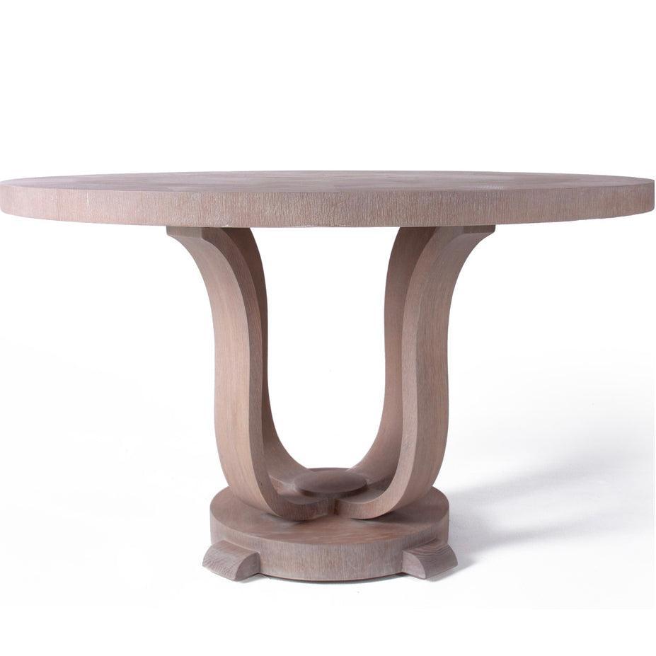 Modern Grey Oak Round Dining Table - Belle Escape