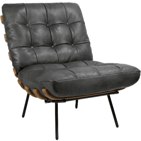 Modern Leather Tufted Lounge Chair - Belle Escape