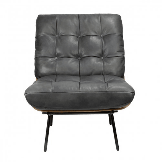 Modern Leather Tufted Lounge Chair - Belle Escape