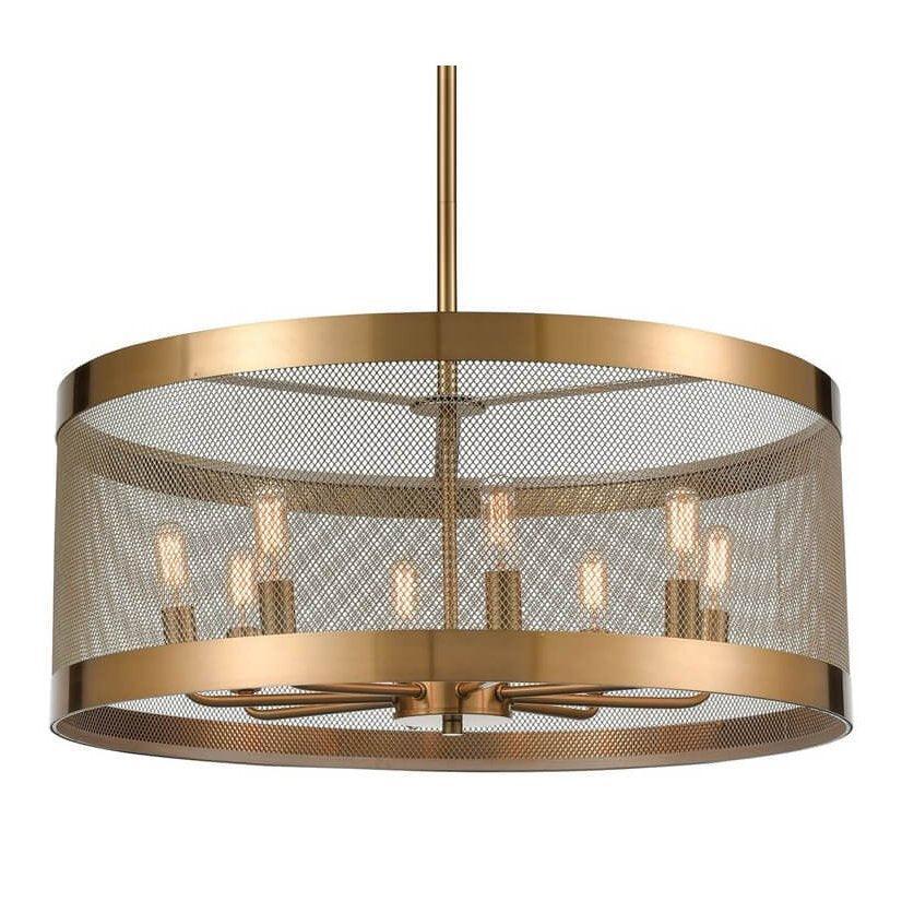 Modern Satin Brass Chandelier - Belle Escape