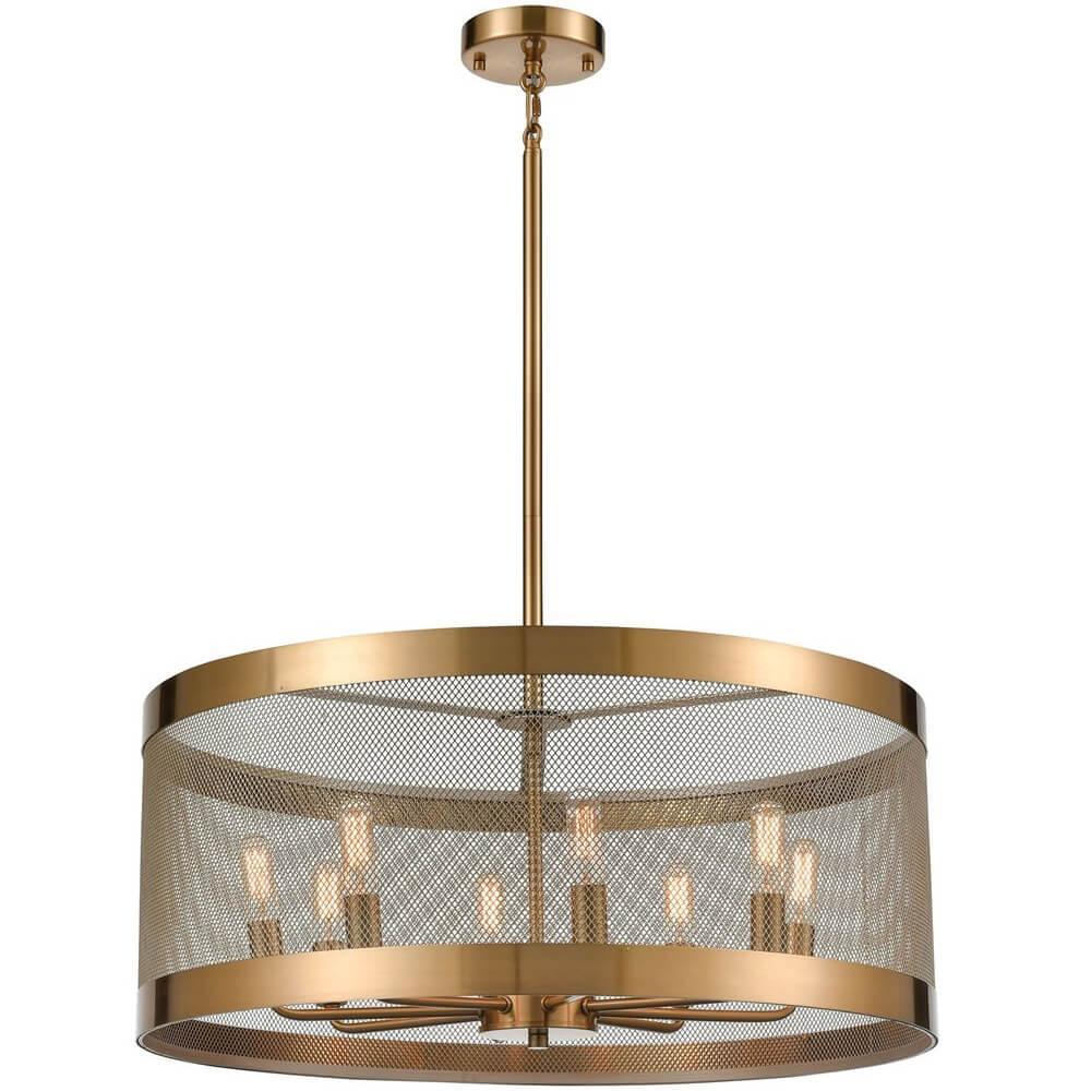 Modern Satin Brass Chandelier - Belle Escape