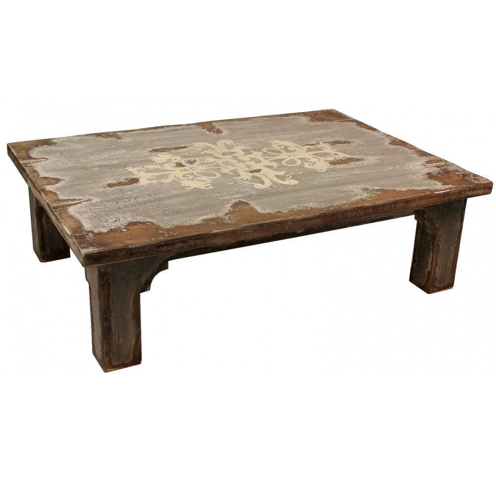 Motif Top Rustic Coffee Table - Belle Escape