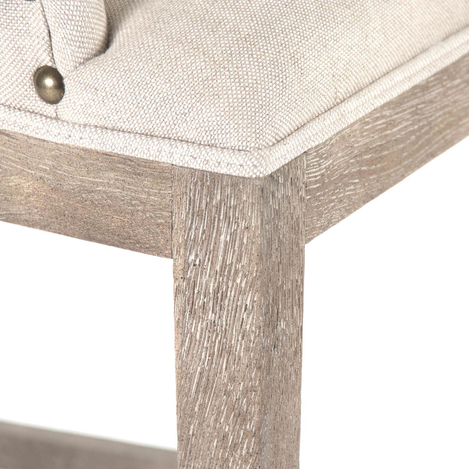 Nail Studded Linen Bar Stools - Belle Escape