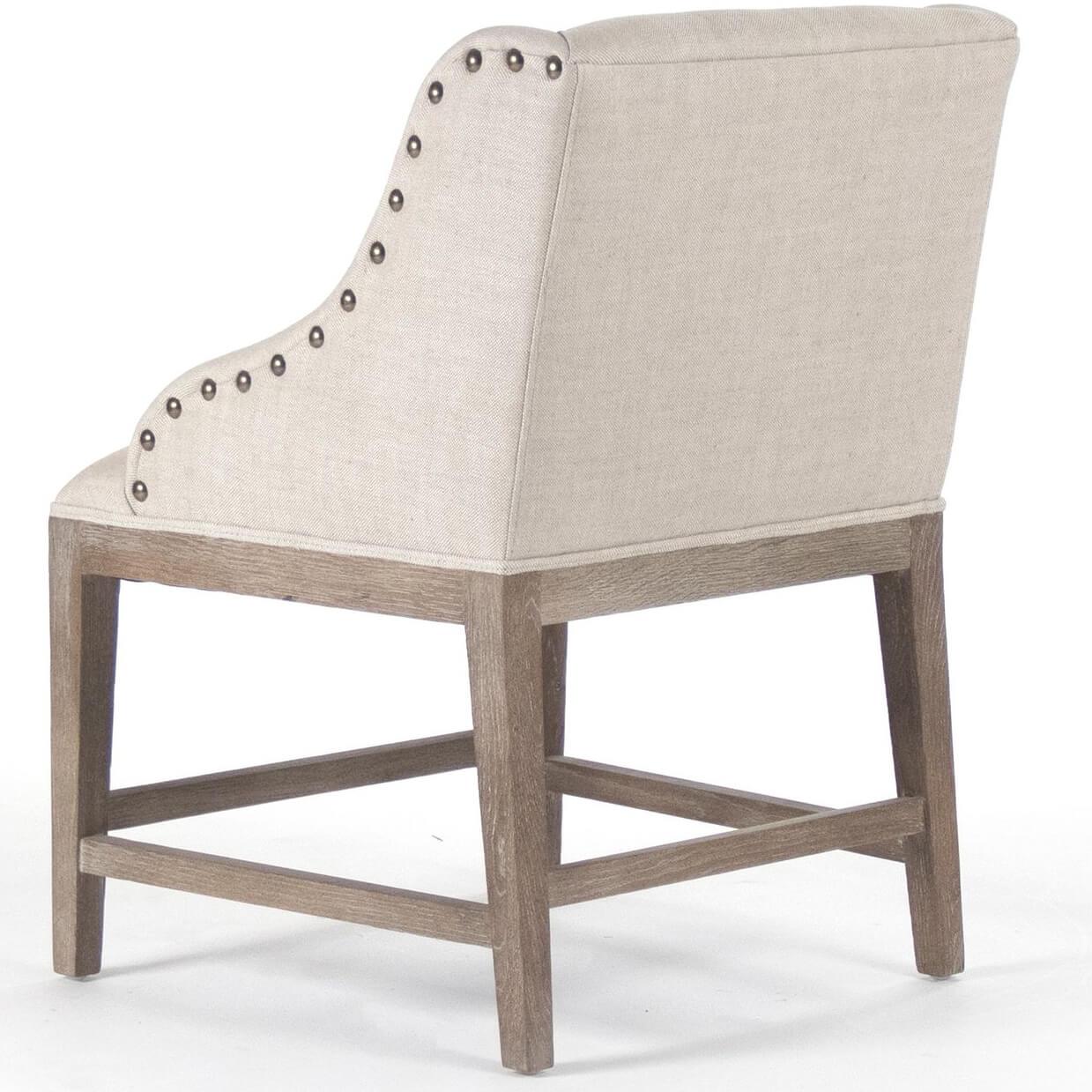 Nail Studded Linen Cafe Chairs - Belle Escape