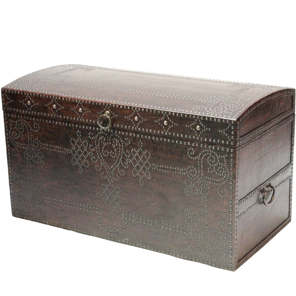 Oversized Leather Trunk Coffee Table