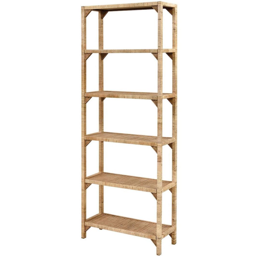 Natural Bamboo Wrapped Bookcase - Belle Escape