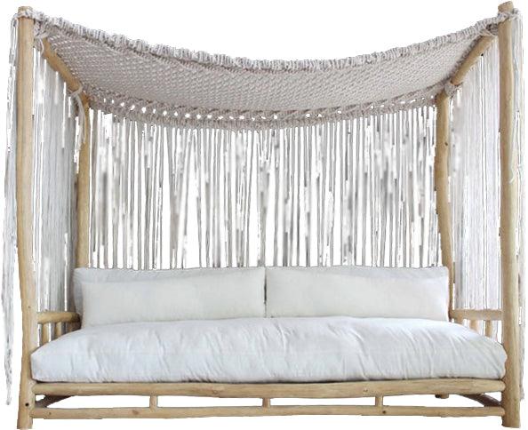 Natural Boho Macrame Canopy Day Bed - Belle Escape