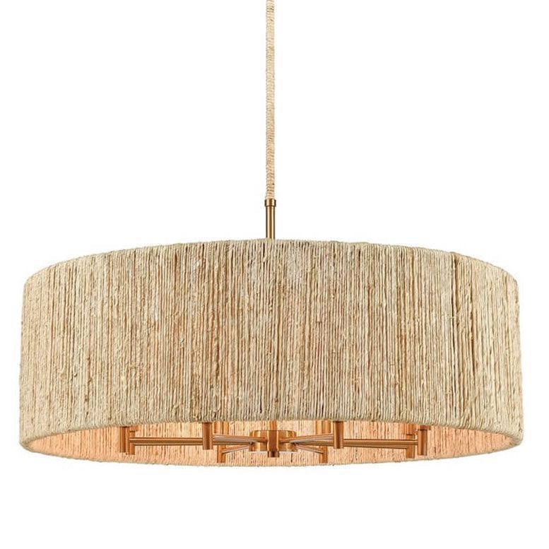 Natural Coastal Abaca Chandelier - Belle Escape