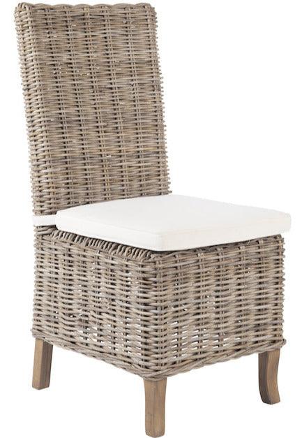 Natural Rattan Square Back Chairs - Set of 2 - Belle Escape