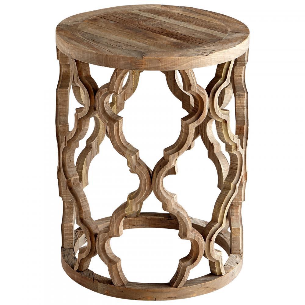 Natural Wood Quatrefoil Accent Table - Belle Escape