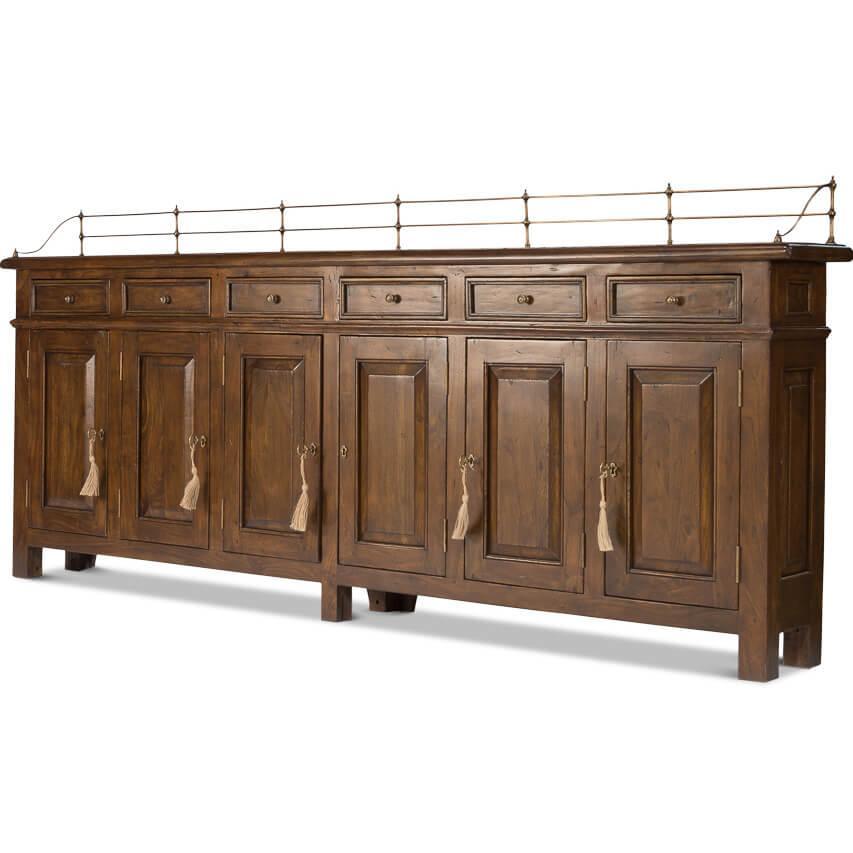 Olde English Long Walnut Sideboard - Belle Escape