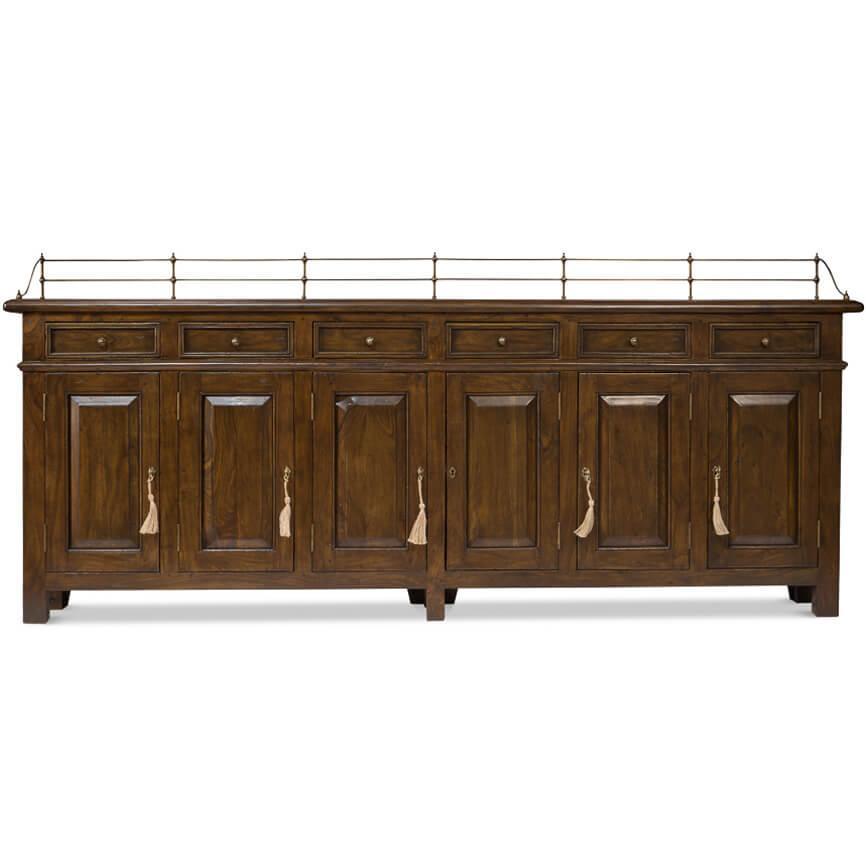 Olde English Long Walnut Sideboard - Belle Escape