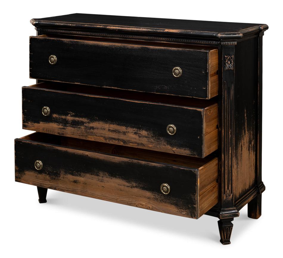 Onyx Black French Country Commode Chest - Belle Escape