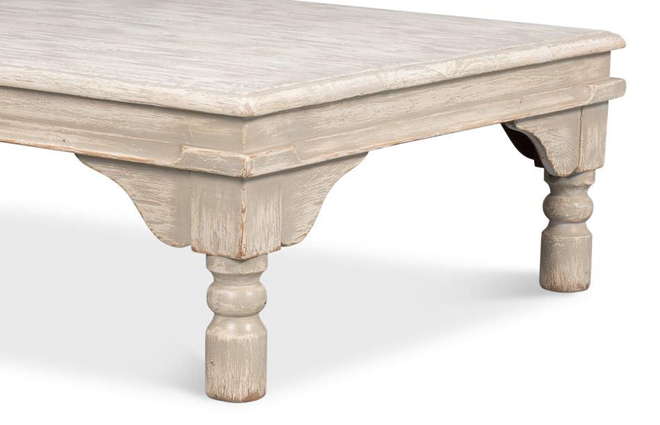 Oversized Washed Gray Gathering Coffee Table - Belle Escape