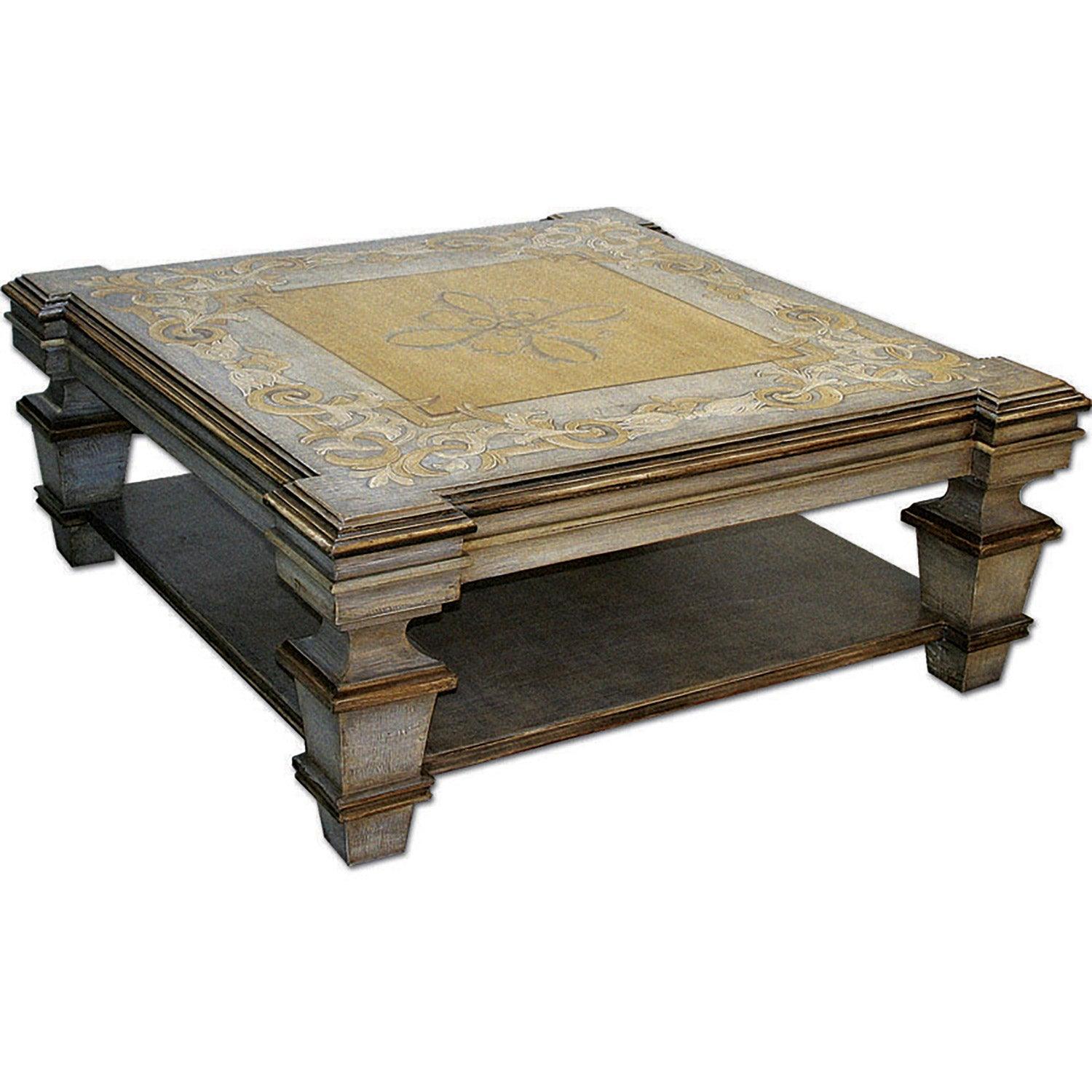 Painted Scroll Top Coffee Table - Belle Escape