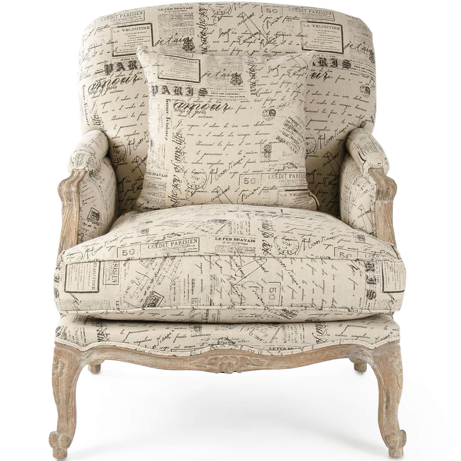 Paris French Script Post Card Chair - Belle Escape