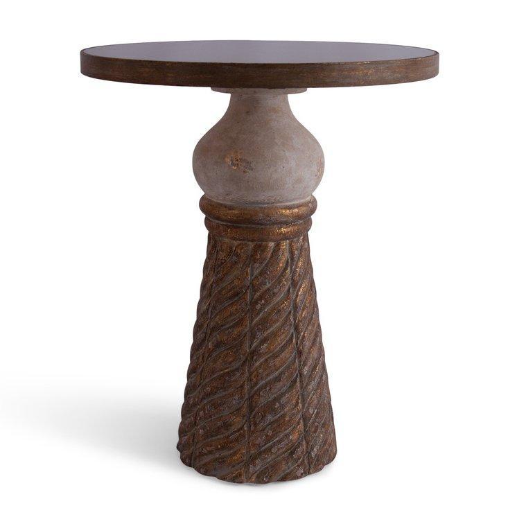 Parisian Mirror Top Bronzed Tassel Table - Belle Escape