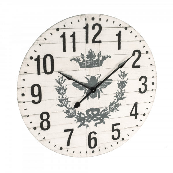 White French Bee Clock