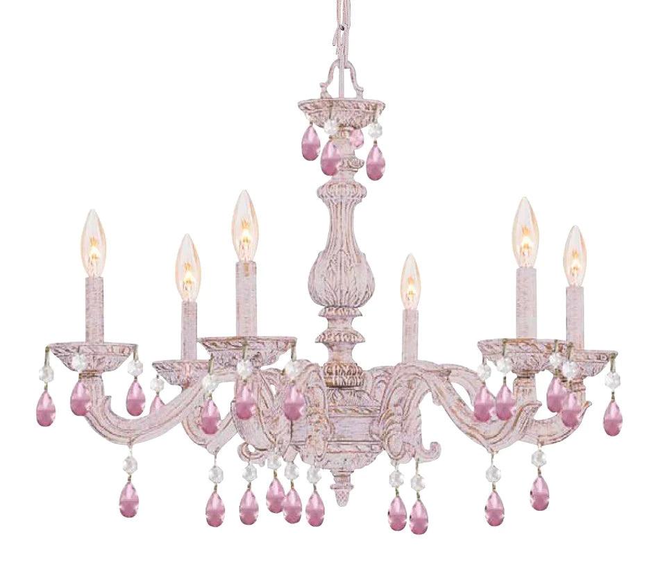 Pink Shabby Chic Chandelier - Belle Escape